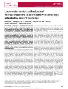 nmat4539-Underwater contact adhesion and microarchitecture in polyelectrolyte complexes actuated by solvent exchange