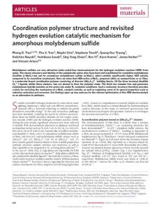 nmat4588-Coordination polymer structure and revisited hydrogen evolution catalytic mechanism for amorphous molybdenum sulfide