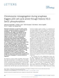 ncb3348-Chromosome missegregation during anaphase triggers p53 cell cycle arrest through histone H3.3 Ser31 phosphorylation