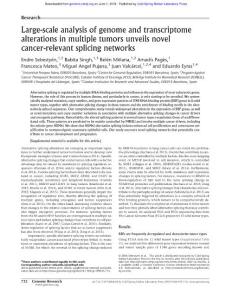 Genome Res.-2016-Sebesty閚-732-44-Large-scale analysis of genome and transcriptome alterations in multiple tumors unveils novel cancer-relevant splicing networks