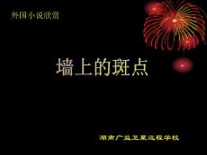 高二语文选修 外国小说欣赏 课件：墙上的斑点（新人教版）