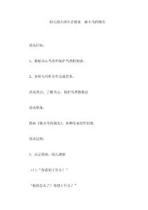 幼儿园大班社会教案  做小鸟的朋友