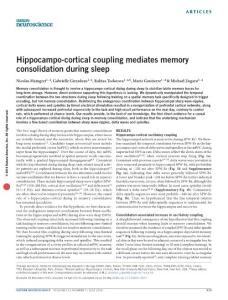nn.4304-Hippocampo-cortical coupling mediates memory consolidation during sleep