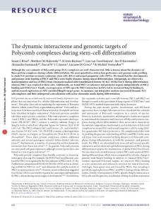 nsmb.3248-The dynamic interactome and genomic targets of Polycomb complexes during stem-cell differentiation