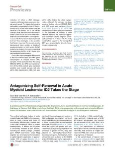 Cancer Cell-2016-Antagonizing Self-Renewal in Acute Myeloid Leukemia- ID2 Takes the Stage
