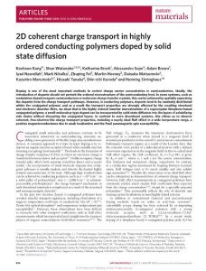 nmat4634-2D coherent charge transport in highly ordered conducting polymers doped by solid state diffusion