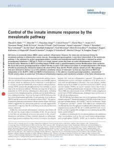 ni.3487-Control of the innate immune response by the mevalonate pathway