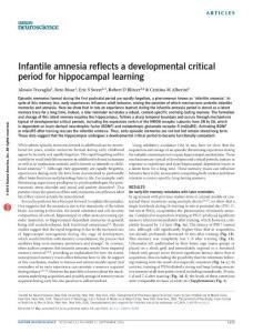 nn.4348-Infantile amnesia reflects a developmental critical period for hippocampal learning