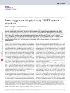 nsmb.3289-Protecting genome integrity during CRISPR immune adaptation