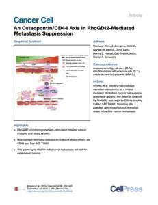 Cancer Cell-2016-An Osteopontin-CD44 Axis in RhoGDI2-Mediated Metastasis Suppression