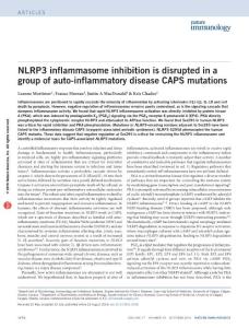 ni.3538-NLRP3 inflammasome inhibition is disrupted in a group of auto-inflammatory disease CAPS mutations