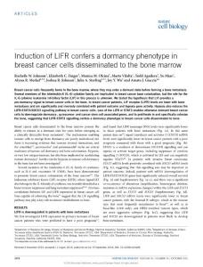 ncb3408-Induction of LIFR confers a dormancy phenotype in breast cancer cells disseminated to the bone marrow