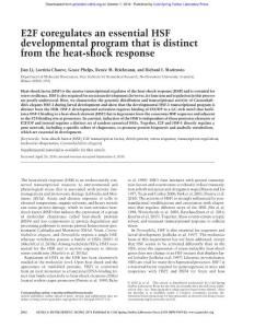 Genes Dev.-2016-Li-2062-75-E2F coregulates an essential HSF developmental program that is distinct from the heat-shock response