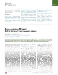 Cancer Cell-2016-Senescence and Cancer- In the Name of Immunosuppression