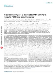 nn.4347-Histone deacetylase 3 associates with MeCP2 to regulate FOXO and social behavior