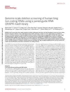 nbt.3715-Genome-scale deletion screening of human long non-coding RNAs using a paired-guide RNA CRISPR–Cas9 library