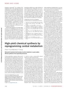 nbt.3723-High-yield chemical synthesis by reprogramming central metabolism
