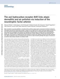 ni.3614-The aryl hydrocarbon receptor AhR links atopic dermatitis and air pollution via induction of the neurotrophic factor artemin