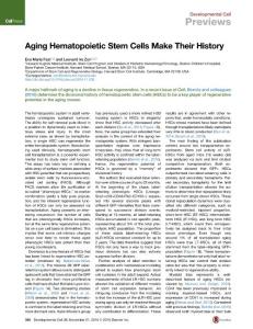 Developmental Cell-2016-Aging Hematopoietic Stem Cells Make Their History