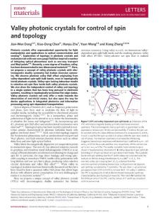 nmat4807-Valley photonic crystals for control of spin and topology