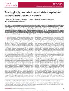 nmat4811-Topologically protected bound states in photonic parity–time-symmetric crystals