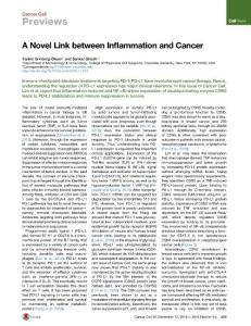 Cancer Cell-2016-A Novel Link between Inflammation and Cancer