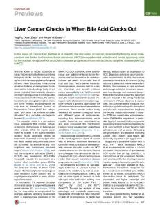 Cancer Cell-2016-Liver Cancer Checks in When Bile Acid Clocks Out
