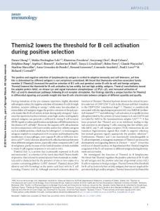 ni.3642-Themis2 lowers the threshold for B cell activation during positive selection
