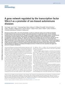 ni.3643-A gene network regulated by the transcription factor VGLL3 as a promoter of sex-biased autoimmune diseases