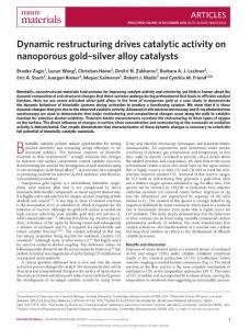 nmat4824-Dynamic restructuring drives catalytic activity on nanoporous gold–silver alloy catalysts