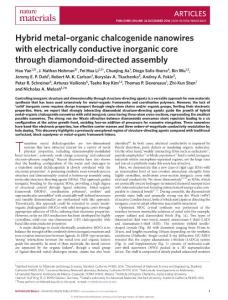 nmat4823-Hybrid metal–organic chalcogenide nanowires with electrically conductive inorganic core through diamondoid-directed assembly