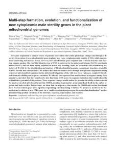 cr2016115a-Multi-step formation, evolution, and functionalization of new cytoplasmic male sterility genes in the plant mitochondrial genomes