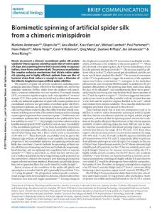 nchembio.2269-Biomimetic spinning of artificial spider silk from a chimeric minispidroin