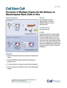 Cell Stem Cell-2017-Pericytes of Multiple Organs Do Not Behave as Mesenchymal Stem Cells In Vivo