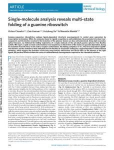 nchembio.2252-Single-molecule analysis reveals multi-state folding of a guanine riboswitch