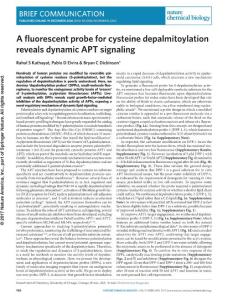 nchembio.2262-A fluorescent probe for cysteine depalmitoylation reveals dynamic APT signaling