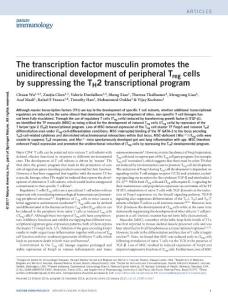 ni.3667-The transcription factor musculin promotes the unidirectional development of peripheral Treg cells by suppressing the TH2 transcriptional program