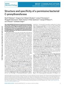 nchembio.2285-Structure and specificity of a permissive bacterial C-prenyltransferase
