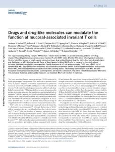 ni.3679-Drugs and drug-like molecules can modulate the function of mucosal-associated invariant T cells