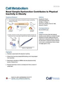 Cell Metabolism-2017-Basal Ganglia Dysfunction Contributes to Physical Inactivity in Obesity