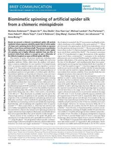 nchembio.2269-Biomimetic spinning of artificial spider silk from a chimeric minispidroin