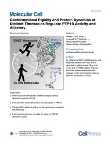Molecular Cell-2017-Conformational Rigidity and Protein Dynamics at Distinct Timescales Regulate PTP1B Activity and Allostery