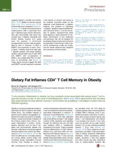 Cell Metabolism-2017-Dietary Fat Inflames CD4+ T Cell Memory in Obesity