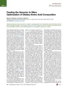 Cell Metabolism-2017-Feeding the Genome- In Silico Optimization of Dietary Amino Acid Composition