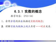 七年数学课件：6.3.1实数的概念