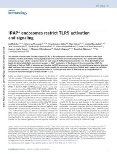 ni.3711-IRAP+ endosomes restrict TLR9 activation and signaling