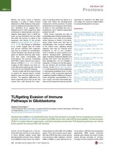 Cell Stem Cell-2017-TLRgeting Evasion of Immune Pathways in Glioblastoma