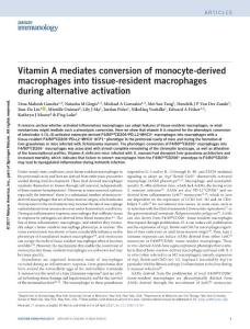 ni.3734-Vitamin A mediates conversion of monocyte-derived macrophages into tissue-resident macrophages during alternative activation