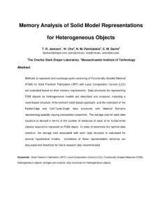 Memory analysis of solid model representations for heterogeneous objects
