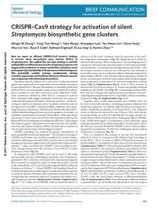 nchembio.2341-CRISPR–Cas9 strategy for activation of silent Streptomyces biosynthetic gene clusters